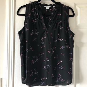 NWOT Reitmans - Relaxed Black Floral Chiffon Top